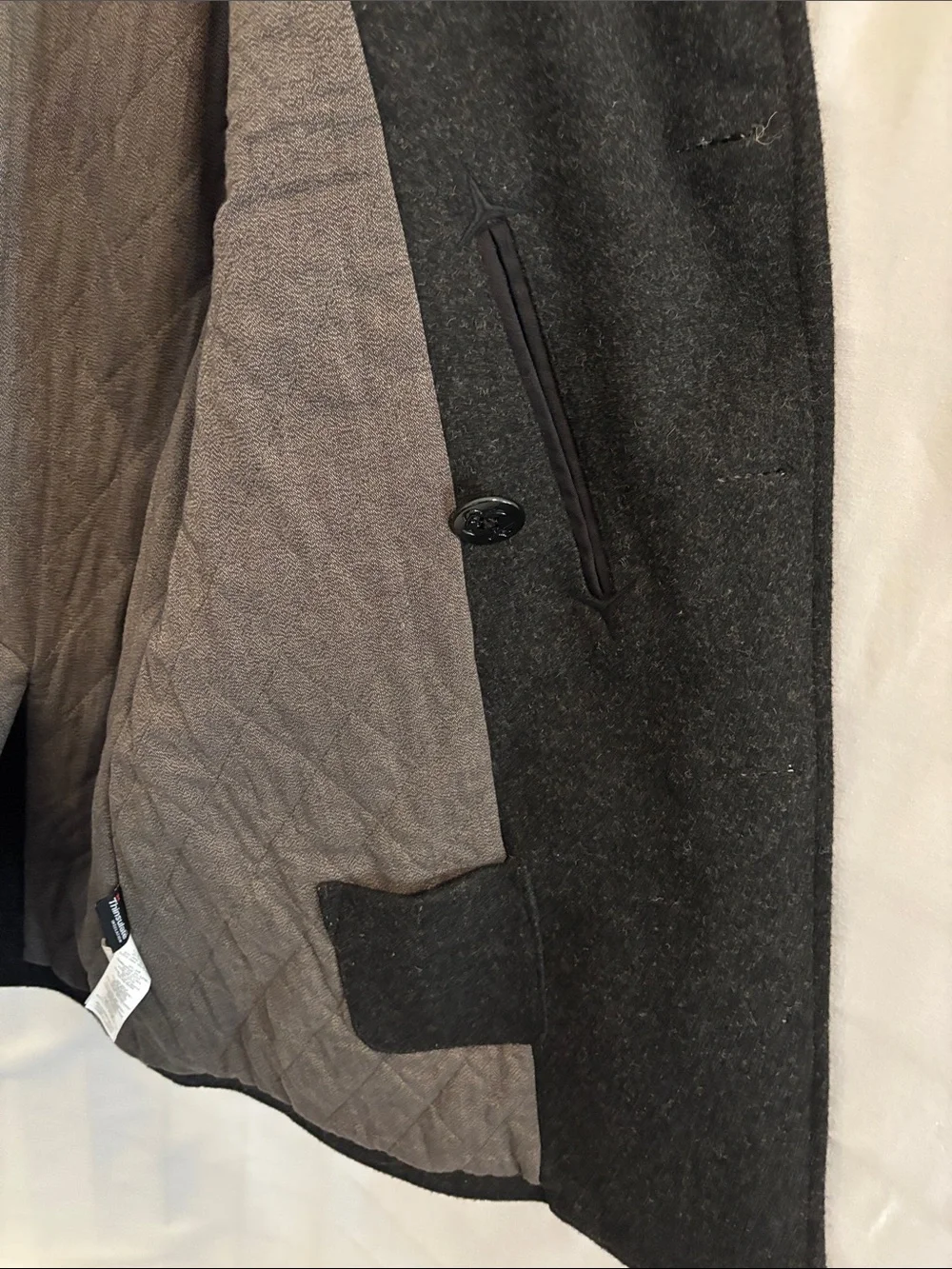 J. Crew Dock Wool Peacoat Men's Gray Size Medium Tall Coat